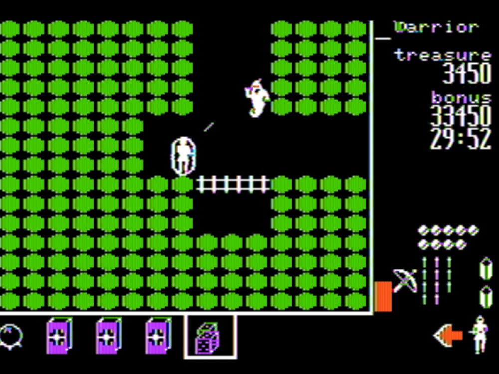 Gameplay of Gemstone Warrior for Apple II